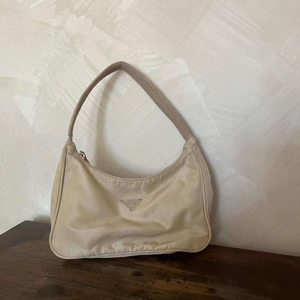 Nude Prada Re-Edition Y2K Shoulder Purse